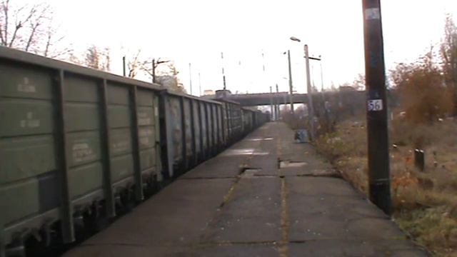 ЕЛЕКТРОВОЗ ВЛ80К-135 С ГРУЗОВОМ ПОЕЗД ТИФОН ГУДОК СВИСТОК СТАНЦІЯ КИІВСЬКА РУСАНІВКА