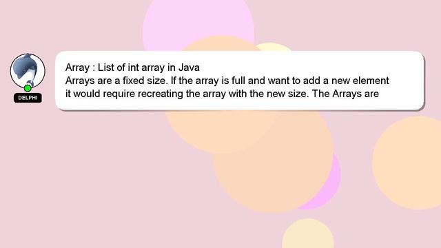 Array : List of int array in Java смотреть онлайн