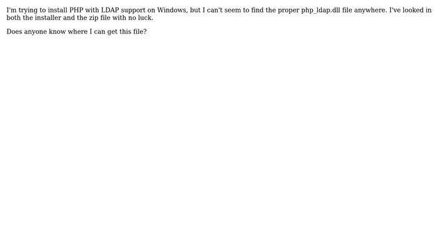 DevOps & SysAdmins: Can't find php_ldap.dll for PHP 5.3.3 on Windows? (2 Solutions!!) смотреть онлайн