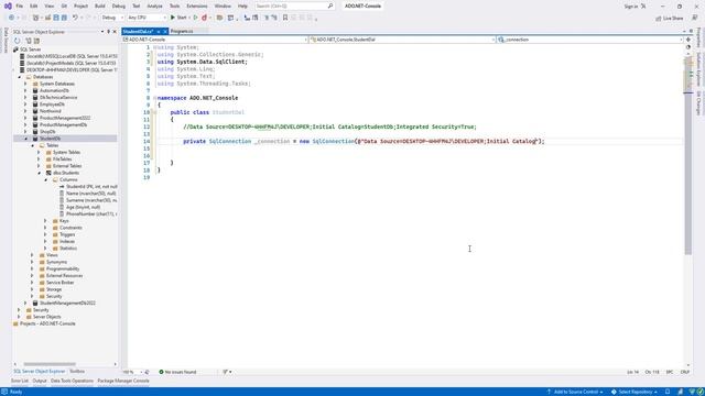 1) C# ADO.NET Select in Console Application смотреть онлайн
