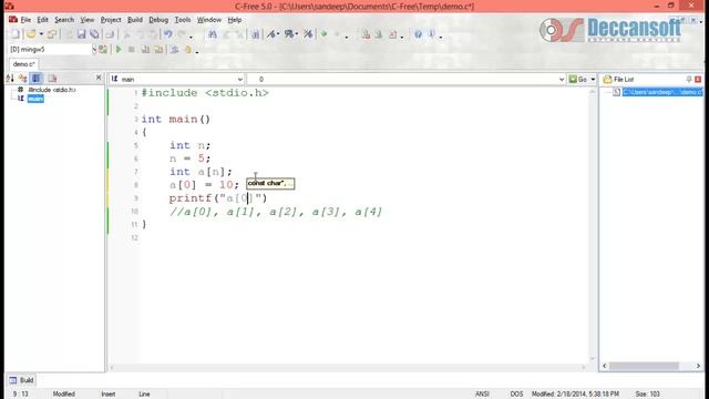 C Language Tutorial | Arrays in C Programming | Array Declaration and Initialization by Sandeep Son смотреть онлайн