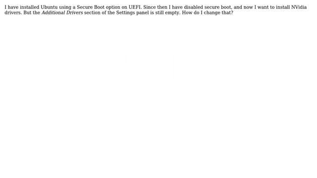 Ubuntu: Installing proprietary NVidia driver on UEFI-loaded Ubuntu смотреть онлайн