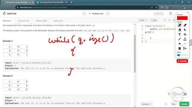 1162. As Far from Land as Possible | Detailed Explanation | Java Code | LeetCode смотреть онлайн