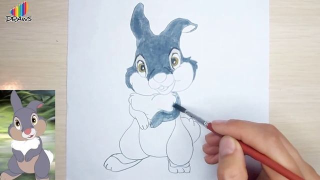 как нарисовать зайца Топотун/how to draw a hare Thumper смотреть онлайн