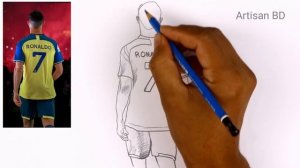 How to draw Cristiano Ronaldo, Ronaldo Pencil Sketch, Cr7 From Al Nassr Fc Club