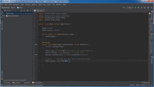 JavaFX Java GUI Tutorial 4 Switching Scenes смотреть онлайн