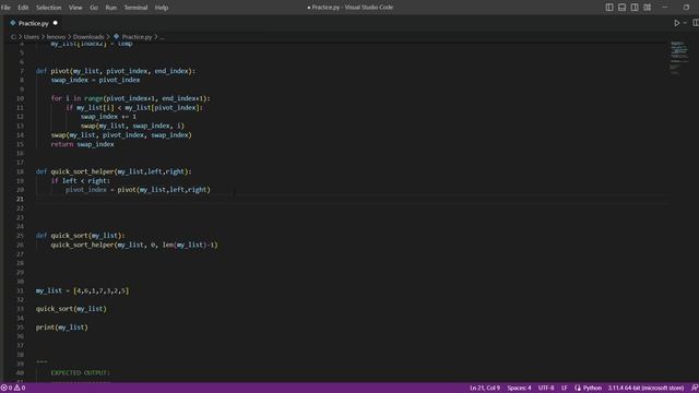 Quick Sort Algorithm in Python - Recursive Quick Sort Helper смотреть онлайн