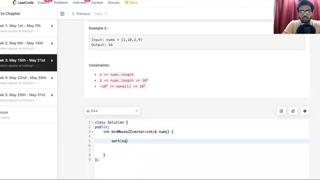 Minimum Moves to Equal Array Elements II | May Leetcode Challenge 2021 смотреть онлайн