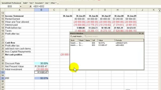 Watch other cells while working in Excel 2003- Run sensitivities / spot errors- also in Office365 смотреть онлайн