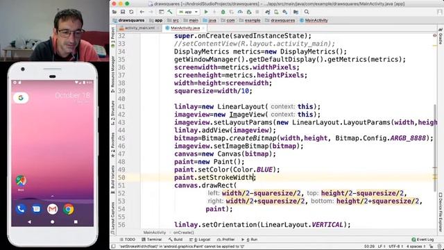 Android Studio Drawing Squares смотреть онлайн