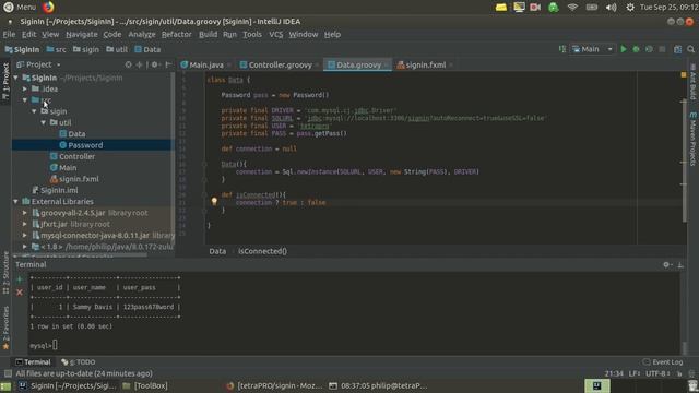 signin - JavaFX, SQL & Groovy смотреть онлайн