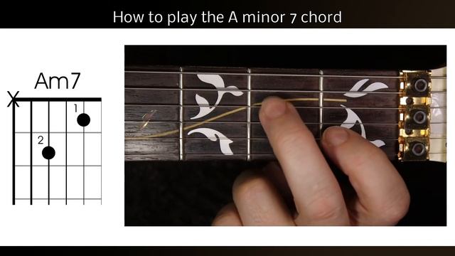 How to play Am7 on the guitar. The A minor seventh or Amin7 guitar chord easy lesson смотреть онлайн