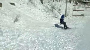 Спуск и падения на беговых лыжах