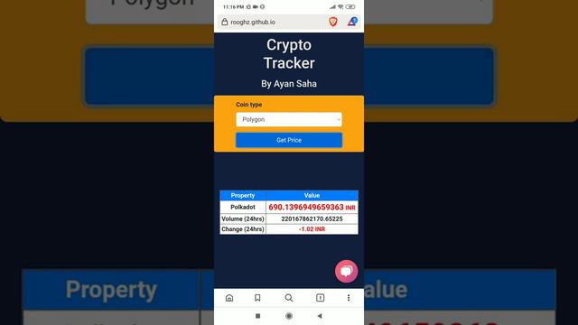 Cryptocurrrency Tracker Project смотреть онлайн