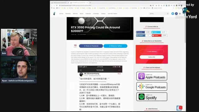 ThinkComputers Podcast #235 - RTX 3090 Pricing, Intel Avengers CPUs, AMD A520 & More! смотреть онлайн
