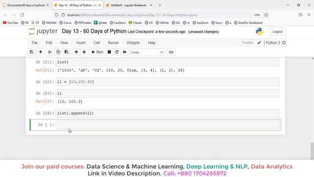 Day-13? 60 Days of Python | Python List: Understanding List Methods() in Python | Python Full Cours смотреть онлайн