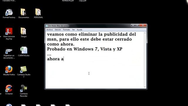 BORRAR PUBLICIDAD DE MSN EN WINDOWS 7, VISTA y XP смотреть онлайн