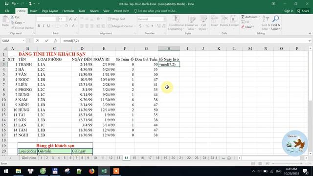 Học Excel từ cơ bản đến nâng cao - Bài 14 Hàm Vlookup, Subtotal, Filter, IF, Mod, Int và IF смотреть онлайн