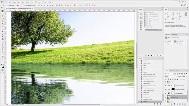 Добавление воды и отражения в воде - Фотошоп Экшен смотреть онлайн