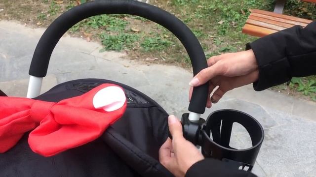 How To Attach Cup Holder- STROLLER UNIVERSAL FIT DELUXE BABY BOTTLE HOLDER