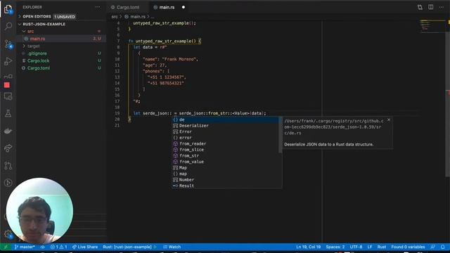 JSON con Rust con SerDe (1/3) смотреть онлайн