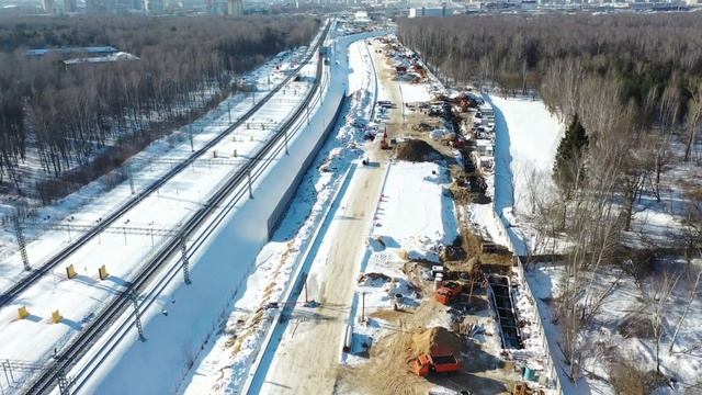 Строительство Северо Восточной хорды участке от Открытого шоссе до Ярославского шоссе 10.03.2021 смотреть онлайн