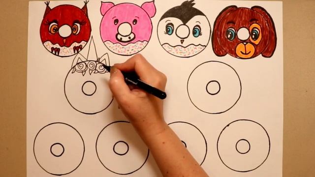 ТОП 10 ПОНЧИКОВ В ВИДЕ ЖИВОТНЫХ РИСУНКОВ-Как нарисовать пончик смотреть онлайн