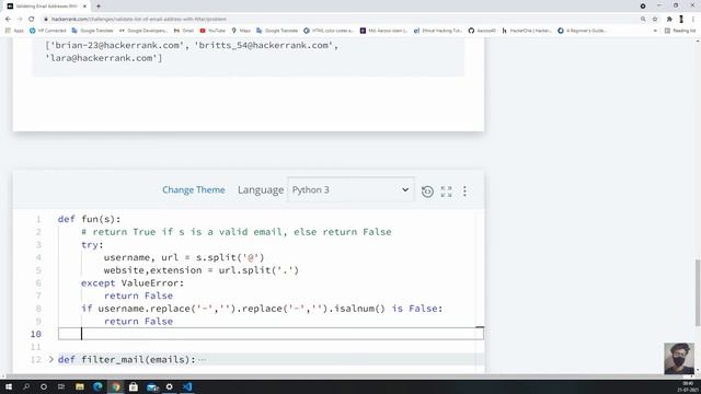 Validating Email Addresses With a Filter || HackerRank Solution смотреть онлайн