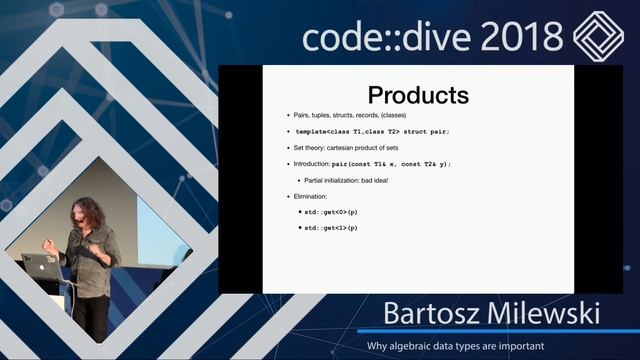 Why algebraic data types are important - Bartosz Milewski - code::dive 2018 смотреть онлайн