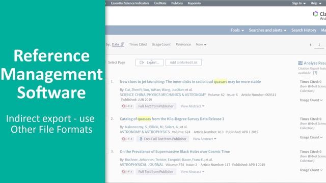 Web of Science: Exporting смотреть онлайн