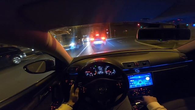 VW Passat 7 2.0 TDI Night Drive City POV Onboard смотреть онлайн