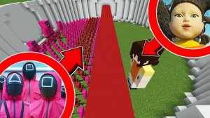 1000 СОЛДАТ против КУКЛЫ из ИГРЫ КАЛЬМАРА в майнкрафт ! Битва SQUID GAME GUARD VS DOLL MINECRAFT