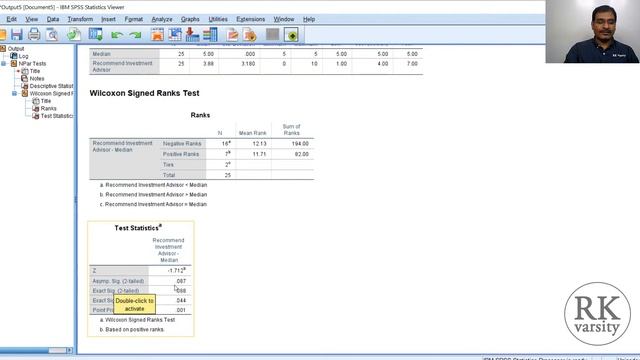 One Sample Wilcoxon Signed Rank Test using SPSS смотреть онлайн