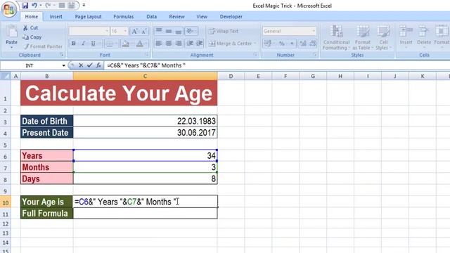 Excel magic trick 31 bangla - Age Calculator смотреть онлайн