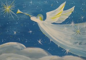 Мастер Класс. Гуашь. РОЖДЕСТВЕНСКИЙ АНГЕЛ