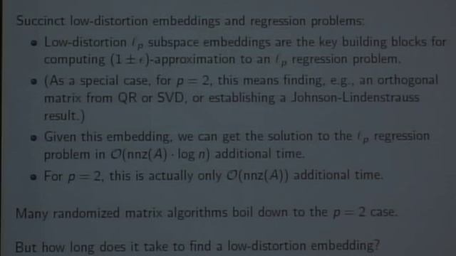 Input-sparsity Time Algorithms for Embeddings and Regression Problems смотреть онлайн