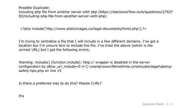 HTML : Php Include from another Domain смотреть онлайн