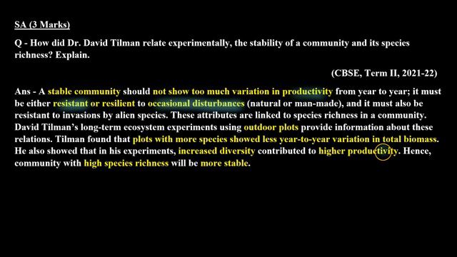 How did Dr. David Tilman relate experimentally, the stability of a community and its species rich.. смотреть онлайн