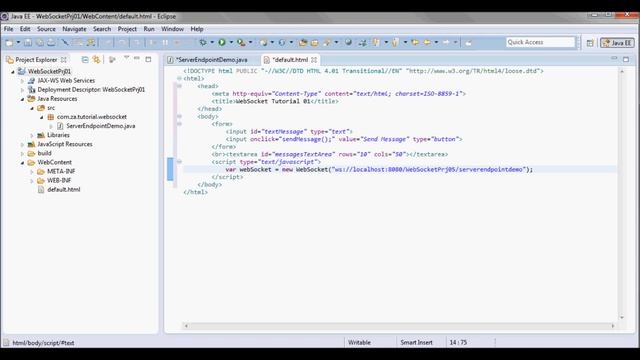 WebSocket (Tutorial 01 - Java Server + JavaScript Client + GlassFish 4.0 + JDK 1.7) смотреть онлайн