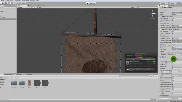 Симуляция ткани /Компонент Cloth в Unity3d [Реющий флаг] смотреть онлайн