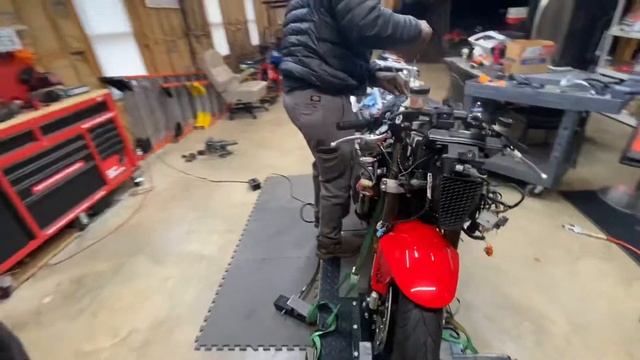 Broderick “Hollywood “ Jackson Working On A 2004 Nicky Hayden Edition Honda RC51 RVT 1000r