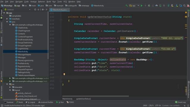 Save user Online Offline status & user Last Seen to Firebase Database - Android Chat App Project смотреть онлайн