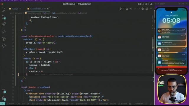 Gesture Handler tutorial in React Native смотреть онлайн