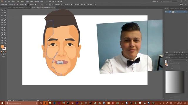 Flat portrait in Adobe Illustrator | SpeedArt video смотреть онлайн