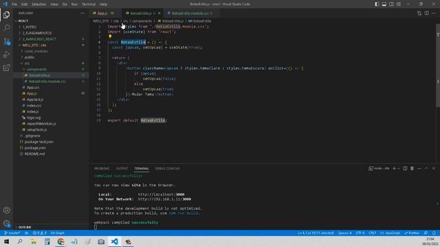 React na Prática - Utilizando Css Modules para Estilziar Componentes com Hook State e onClick смотреть онлайн