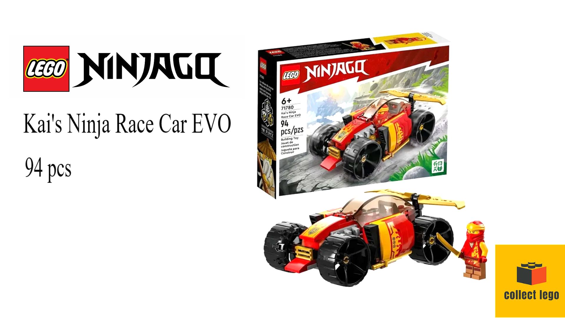 NINJAGO 71780 Kai’s Ninja Race Car EVO, COLLECT LEGO
