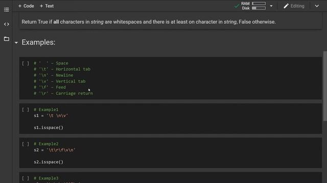 Python isspace() string method смотреть онлайн
