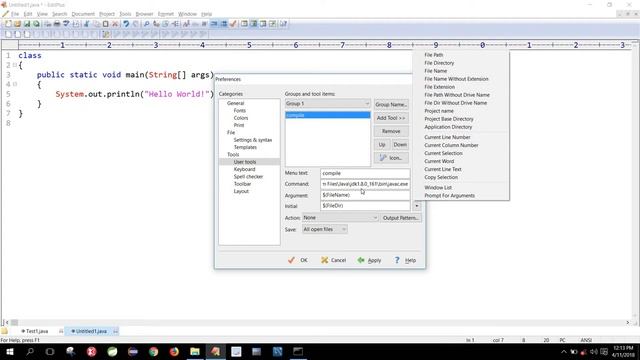 How to create shortcut in Edit Plus to compile and run Java Program смотреть онлайн