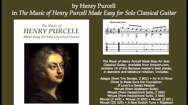 Purcell's "Minuet (ZD 225)" for easy classical guitar смотреть онлайн