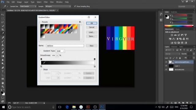 Rainbow gradient Adobe Photoshop ( Beginners Tutorial) смотреть онлайн